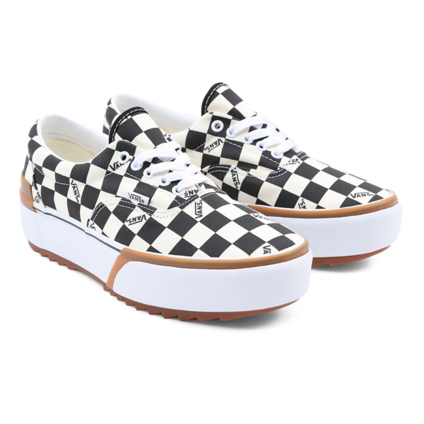 Vans Checkerboard Era Stacked Topanky Čierne | VN507E5UF24