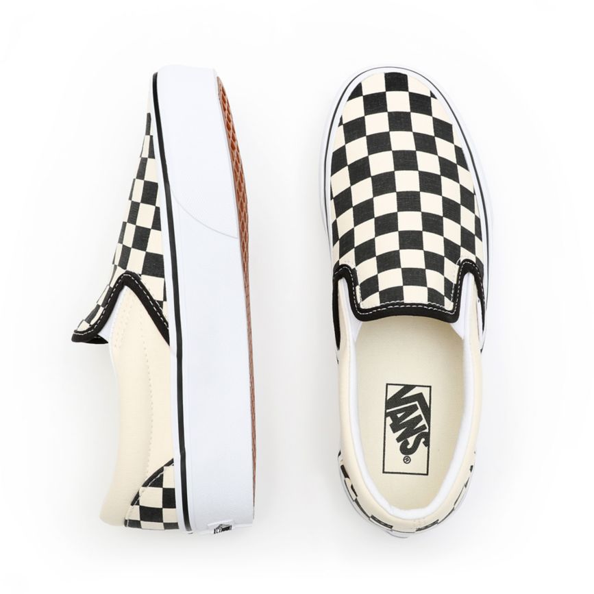 Vans Checkerboard Klasické Slip-On Platforme Topanky Čierne | VN004X1TZ65