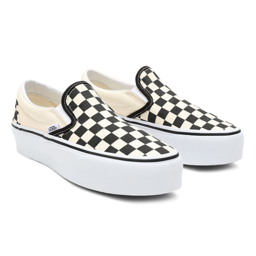 Vans Checkerboard Klasické Slip-On Platforme Topanky Čierne | VN004X1TZ65