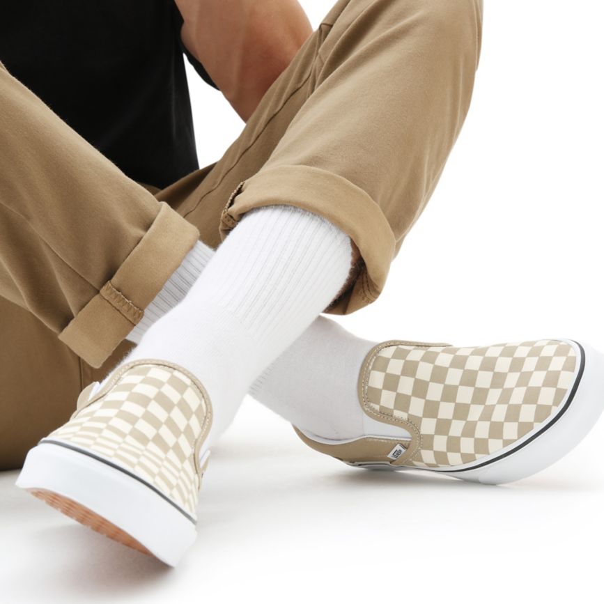 Vans Checkerboard Klasické Slip-On Topanky Béžové | VN389D8MS31