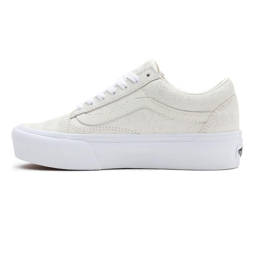 Vans Deboss Otw Old Skool Platforme Topanky Biele | VN386C0DQ72