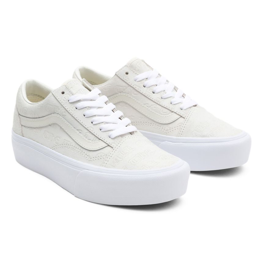Vans Deboss Otw Old Skool Platforme Topanky Biele | VN386C0DQ72