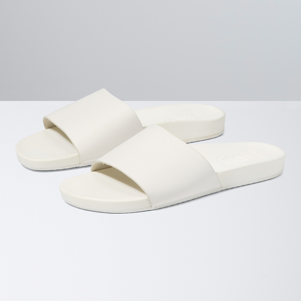 Vans Kozene Decon Slapky Biele | VN732X0HF04