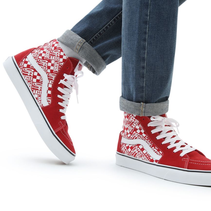 Vans Off The Wall SK8-Hi Topanky Červené | VN335U1GT02